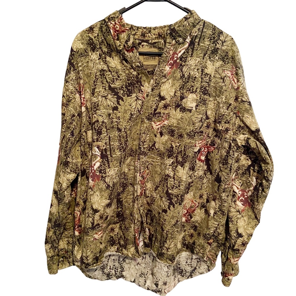 Vintage Outdoor Life Field Tested Flannel Shirt Mens XLarge Hunting Deer Camo